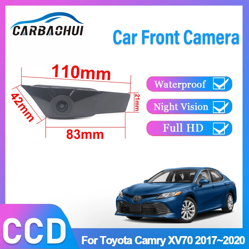 

HD CCD Car Front View Parking Night Vision Positive Waterproof Logo Camera For Toyota Camry XV70 2017 2018 2019 2020 Wide Angle