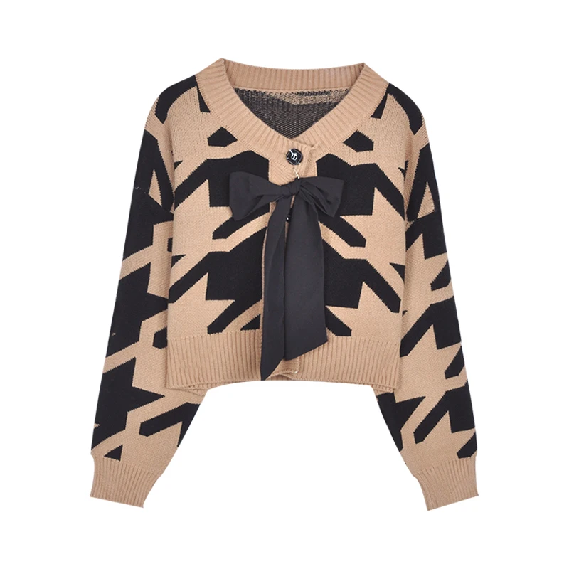 Bowknot Knit Cardigan Women Fashion O-Neck Geometric Outwear 2023 Autumn Winter Harajuku Crop Knitted Tops Korean Sweater Female
Bowknot Knit Cardigan Women Fashion O-Neck Geometric Outwear 2023 Autumn Winter Harajuku Crop Knitted Tops Korean Sweater Female