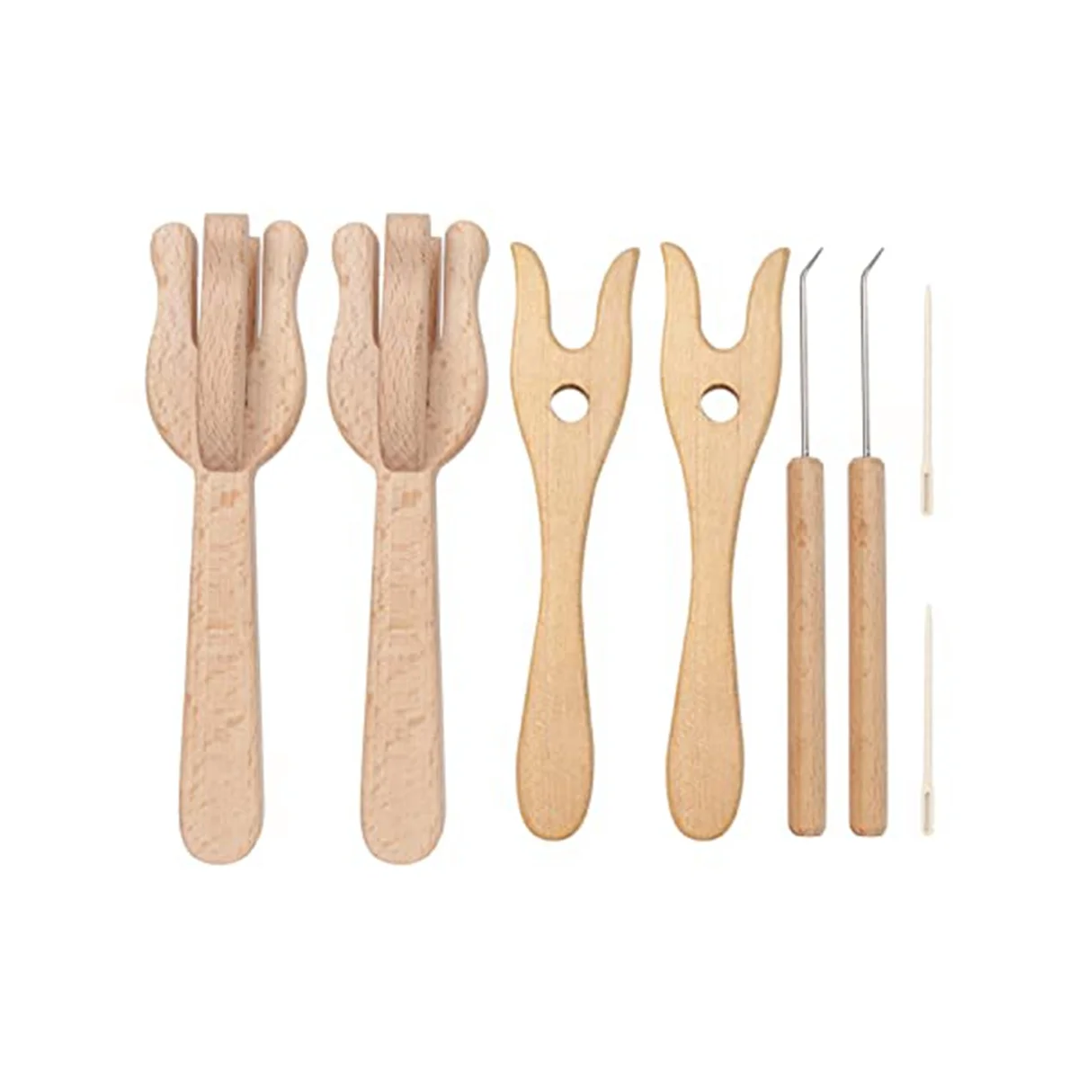 Portable Knitting Fork and Needle Kit, Lucet Fork Crochet, 8Pcs Wooden Knitting Fork Big Eye Needle Set
Portable Knitting Fork and Needle Kit, Lucet Fork Crochet, 8Pcs Wooden Knitting Fork Big Eye Needle Set