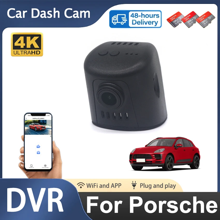 

Видеорегистратор автомобильный 4K UHD, Wi-Fi, для Porsche Cayenne Panamera, Macan Taycan 911 911 Turbo 718 Boxster Cayman
