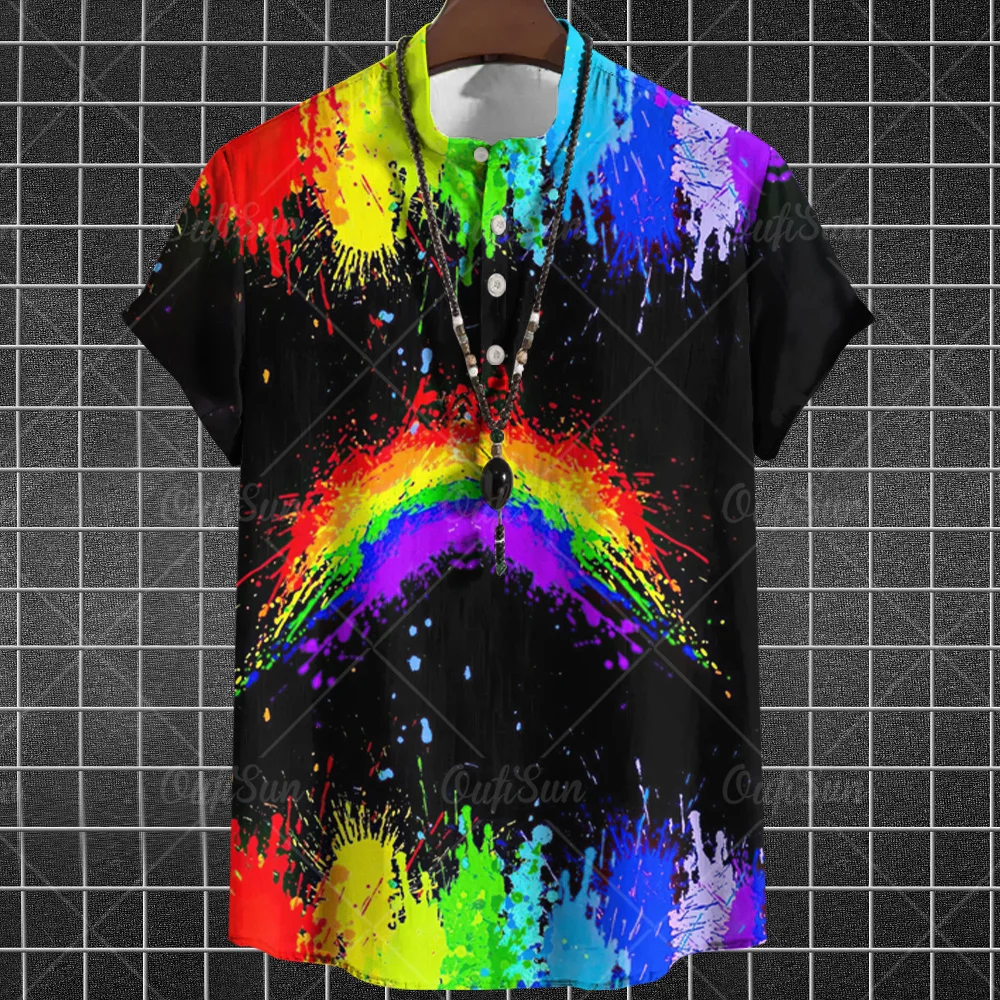 Fashion Pride Month Shirts For Mens Hawaiian Shirts Rainbow Graphic Clothing Oversized Short Sleeve Tops Streetwear Men Apparel
Fashion Pride Month Shirts For Mens Hawaiian Shirts Rainbow Graphic Clothing Oversized Short Sleeve Tops Streetwear Men Apparel