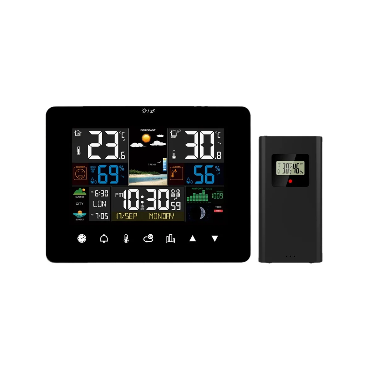Digital Screen Meteorological Clock Weather Forecast Clock with Temperature Humidity Sensor for Home Indoor Outdoor
Digital Screen Meteorological Clock Weather Forecast Clock with Temperature Humidity Sensor for Home Indoor Outdoor