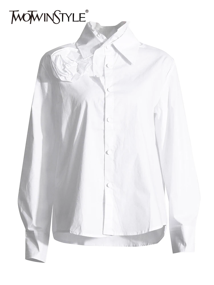 Женская блузка TWOTWINSTYLE, однотонная, повседневная, с аппликацией, с отворотом, с длинным рукавом, с соединением, однобортная, дизайнерская, женская блузка
Женская блузка TWOTWINSTYLE, однотонная, повседневная, с аппликацией, с отворотом, с длинным рукавом, с соединением, однобортная, дизайнерская, женская блузка