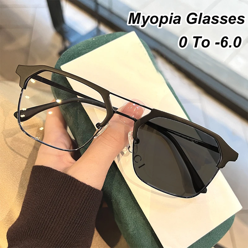 Photochromic Myopia Glasses Luxury Double Beam Short-sight Sunglasses Unisex Men Women Nearsighted Eyewear Diopter 0 To -6.0
Photochromic Myopia Glasses Luxury Double Beam Short-sight Sunglasses Unisex Men Women Nearsighted Eyewear Diopter 0 To -6.0