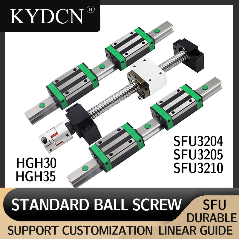 

Ball screw SFU3204,3205,3210,set linear guide rail Linear guide rail Taiwan linear slider HGH30CA,HGH35CA,4PCS