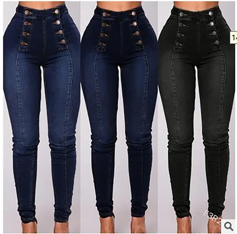 Denim Pencil Pants Women Vintage Jeans High Waist Washed Double Breasted Pockets Basics Ankle Length Trousers 2025 Streetwear 53 S5c3d1ff994d34ffd8b2230431fe935efc