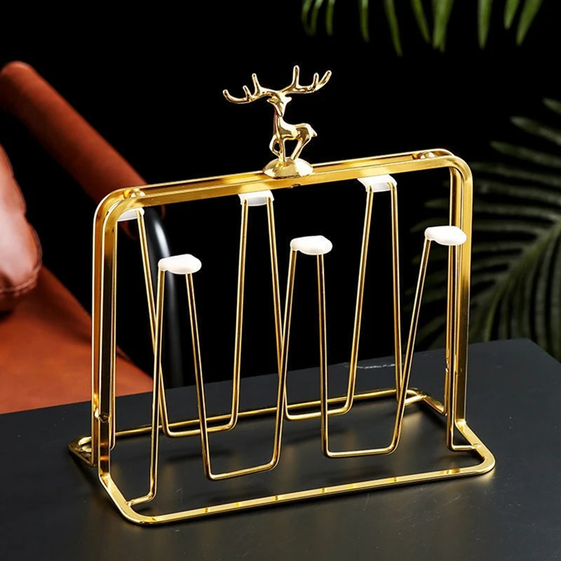 Cup Drying Rack, Bottle Drying Rack, 6 Cups Mug Glass Bottle Organizer With Silicone Protective Hooks Easy To Use Gold
Cup Drying Rack, Bottle Drying Rack, 6 Cups Mug Glass Bottle Organizer With Silicone Protective Hooks Easy To Use Gold