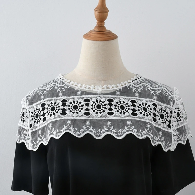 

Lightweight Crochet Flower Decorative Collar Fabric Sewing Applique Diy Guipure Ribbon Trim Neckline Wedding Decor DXAA