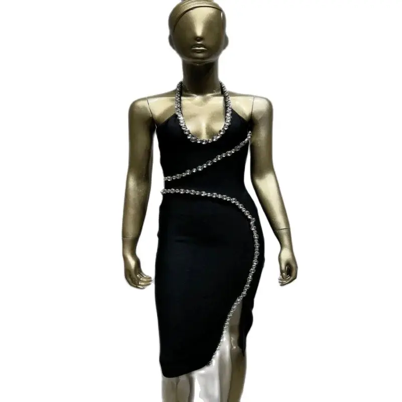 Hot Sale 2022 Summer New Bandage Dress European and American Fashion Holder Diamond Embedded Party Dress
Hot Sale 2022 Summer New Bandage Dress European and American Fashion Holder Diamond Embedded Party Dress