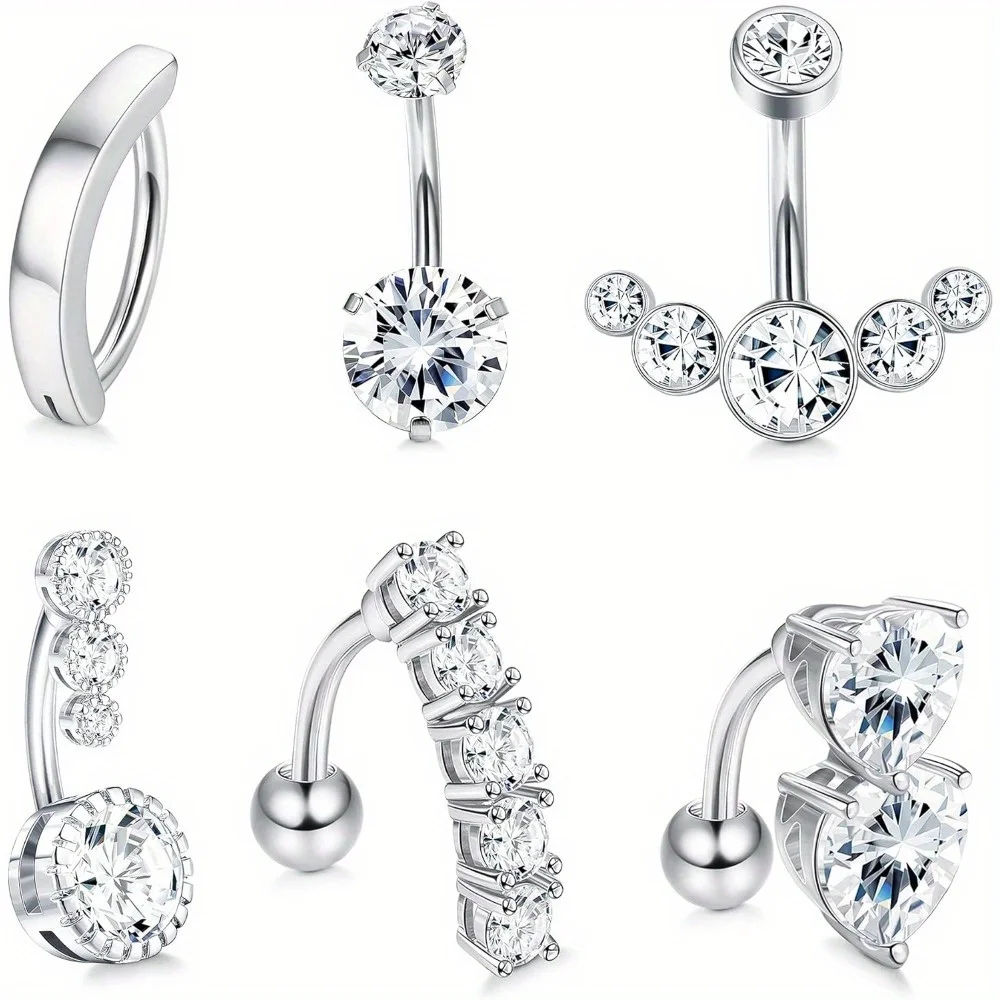 DOLOTTA 1Pc Surgical Steel Belly Button Rings for Women 14G Belly Ring CZ Reverse Navel Ring Dangle Belly Piercing Jewelry
DOLOTTA 1Pc Surgical Steel Belly Button Rings for Women 14G Belly Ring CZ Reverse Navel Ring Dangle Belly Piercing Jewelry