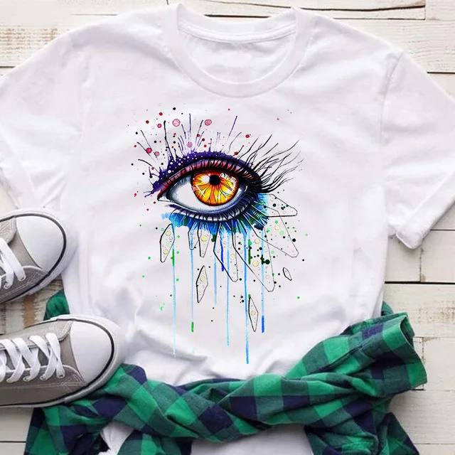 team clothes funny colourful eye makeup summer digital printing t-shirt 
team clothes funny colourful eye makeup summer digital printing t-shirt