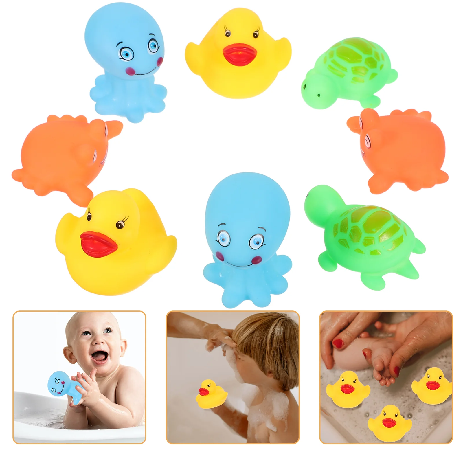 

20Pcs/Set Cute Soft Rubber Duck Float Squeeze Sound Baby Wash Bath Toys Play Animals Toys Kids Bath Toys