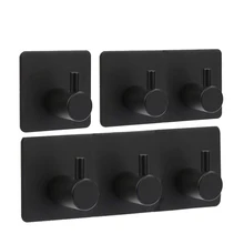 Black L-shape Hooks Waterproof Adhesive Hanger Wall-mounted Clothes Umbrella Keys Hats Storage Hook Drill-free Decoration Hooks 
Black L-shape Hooks Waterproof Adhesive Hanger Wall-mounted Clothes Umbrella Keys Hats Storage Hook Drill-free Decoration Hooks
