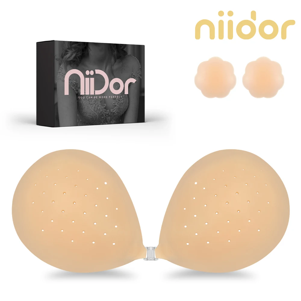 Niidor Sticky Bra Nature Soft Silicone Strapless Adhesive Bra Push Up Breathable Invisible Backless Bra for Women Nipple Covers
Niidor Sticky Bra Nature Soft Silicone Strapless Adhesive Bra Push Up Breathable Invisible Backless Bra for Women Nipple Covers
