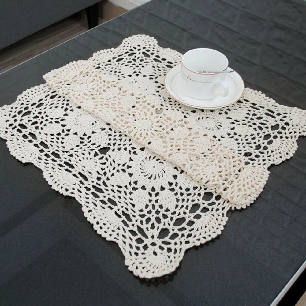40x60cm Vintage Lace Tablecloth Rectangle Cotton Crochet Hollow Out Small Table Cloth Kitchen Wedding Table Place Mat Decor
40x60cm Vintage Lace Tablecloth Rectangle Cotton Crochet Hollow Out Small Table Cloth Kitchen Wedding Table Place Mat Decor
