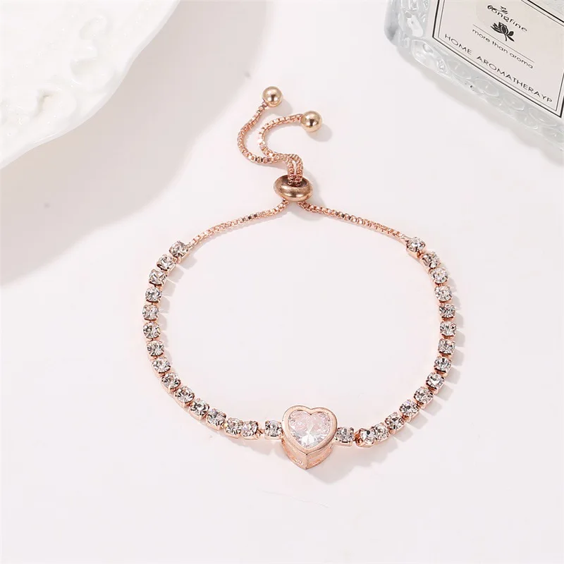 European and American fashion rose love artificial gemstone bracelet ladies  small fresh simple personality bracelet gift