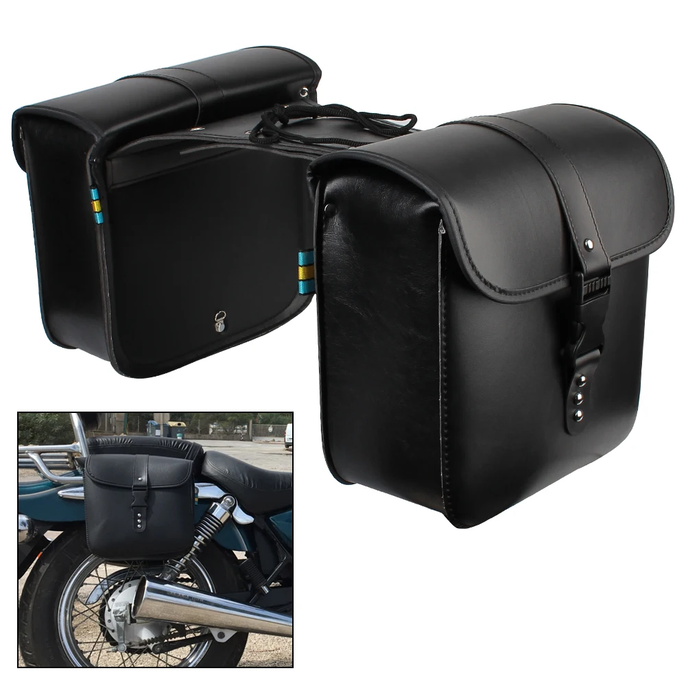 

Side Luggage Saddle Bag Motor Tail Luggage Suitcase Motorcycle Riding Travel Tank Bag PU Leather Motorcycle Storage Tool Bag