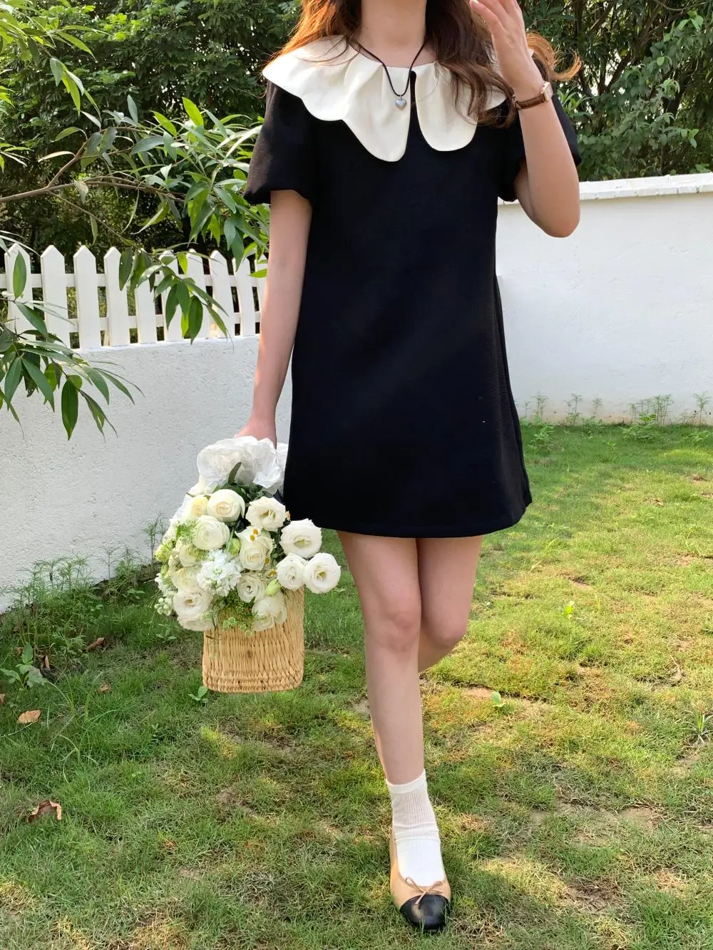 Korean Style Summer Female Students Preppy Style Dress Sweet Peter Pan Collar Short Sleeve Woman A-Line Dress Black Lady Dresses
Korean Style Summer Female Students Preppy Style Dress Sweet Peter Pan Collar Short Sleeve Woman A-Line Dress Black Lady Dresses