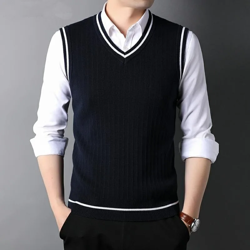 Top Quality New Autum Winter Fashion Brand Slim Fit Knit V Neck Sweater Vest Men Trendy Woolen Sleeveless Casual Men Clothes
Top Quality New Autum Winter Fashion Brand Slim Fit Knit V Neck Sweater Vest Men Trendy Woolen Sleeveless Casual Men Clothes