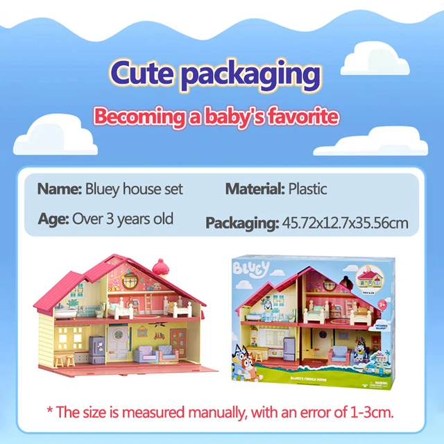 Ensemble de jouets Bluey Family House pour enfants, figurine d'anime Bluey Bingo, cosplay, salon, canapé-lit, ornements, maison de jeu, cadeau 2