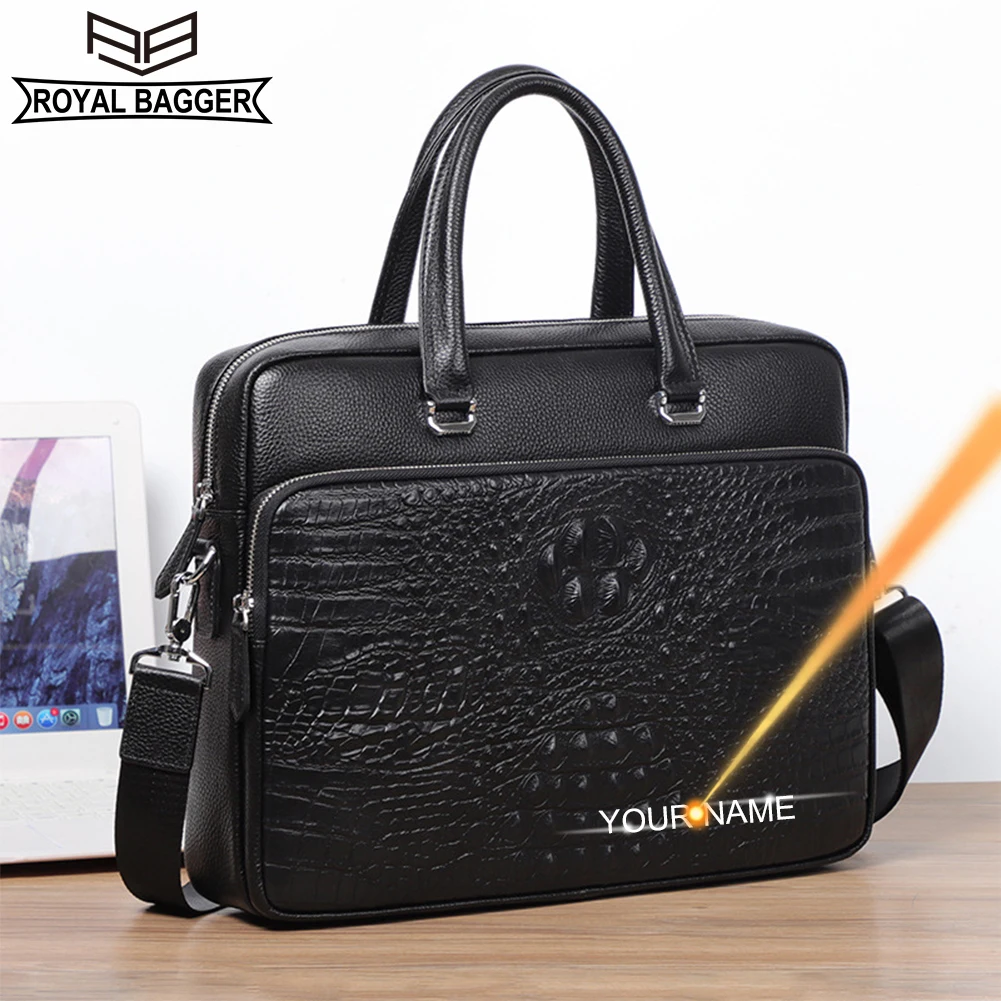 Royal Bagger 15" Laptop Briefcase for Men Crocodile Pattern Genuine Cow Leather Business Handbag Shoulder Bags 8830-1
Royal Bagger 15" Laptop Briefcase for Men Crocodile Pattern Genuine Cow Leather Business Handbag Shoulder Bags 8830-1