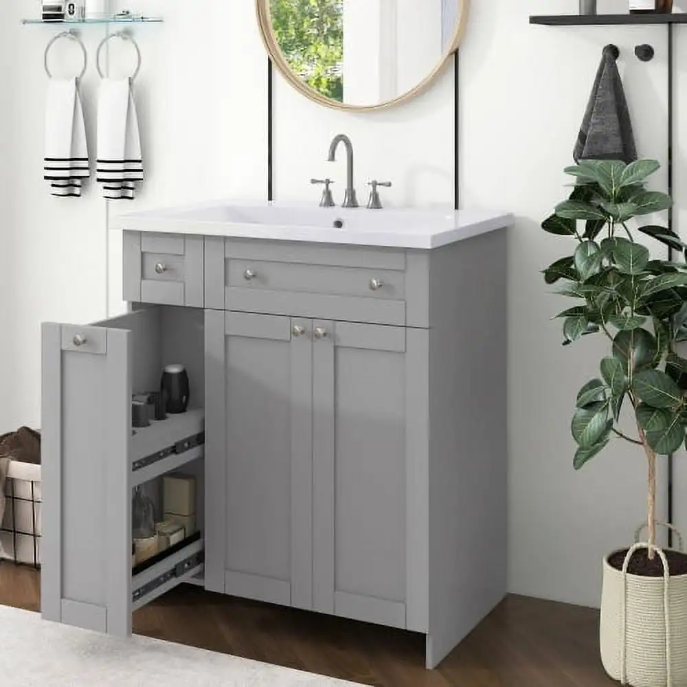 Bathroom Vanity with Sink 30 inches Single Faucet Bathroom Sink Cabinet in White Bathroom Vanity and Sink Combo
Bathroom Vanity with Sink 30 inches Single Faucet Bathroom Sink Cabinet in White Bathroom Vanity and Sink Combo