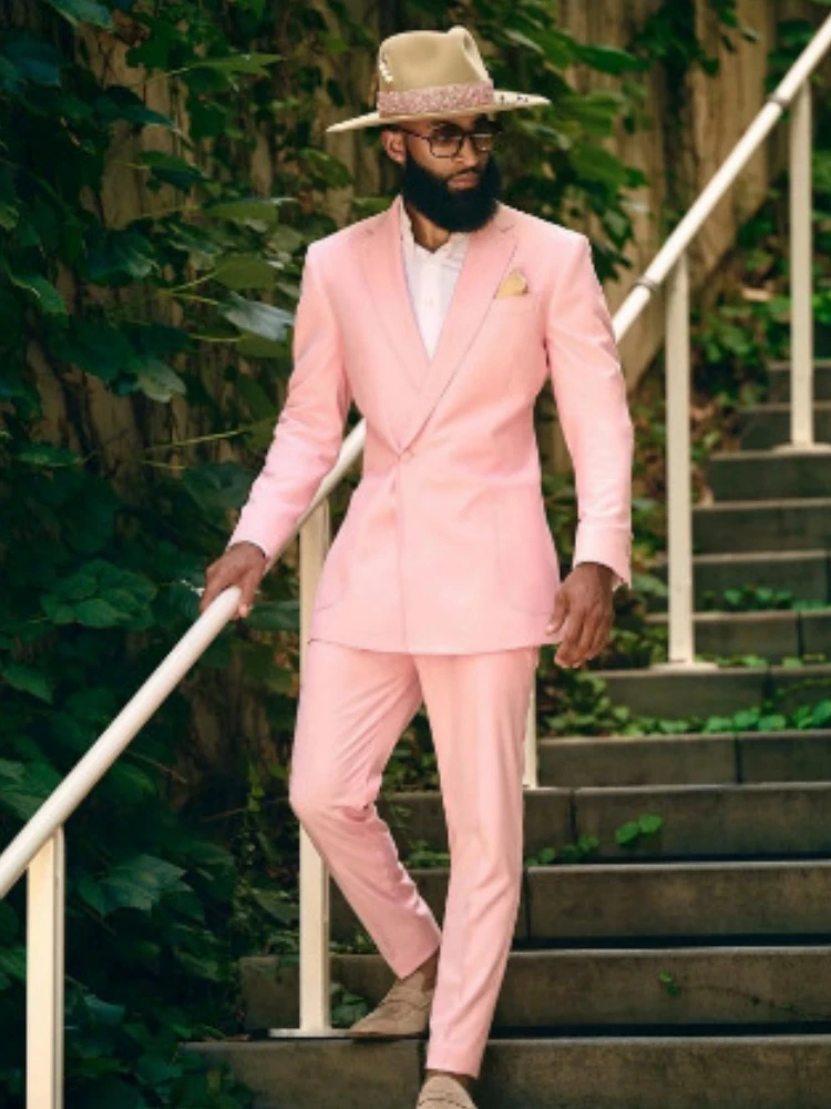 Men's Suit Pink 2 Pieces Business Casual Formal For Wedding Bridesman Banquet Dress Set Jacket With Pants
Men's Suit Pink 2 Pieces Business Casual Formal For Wedding Bridesman Banquet Dress Set Jacket With Pants
