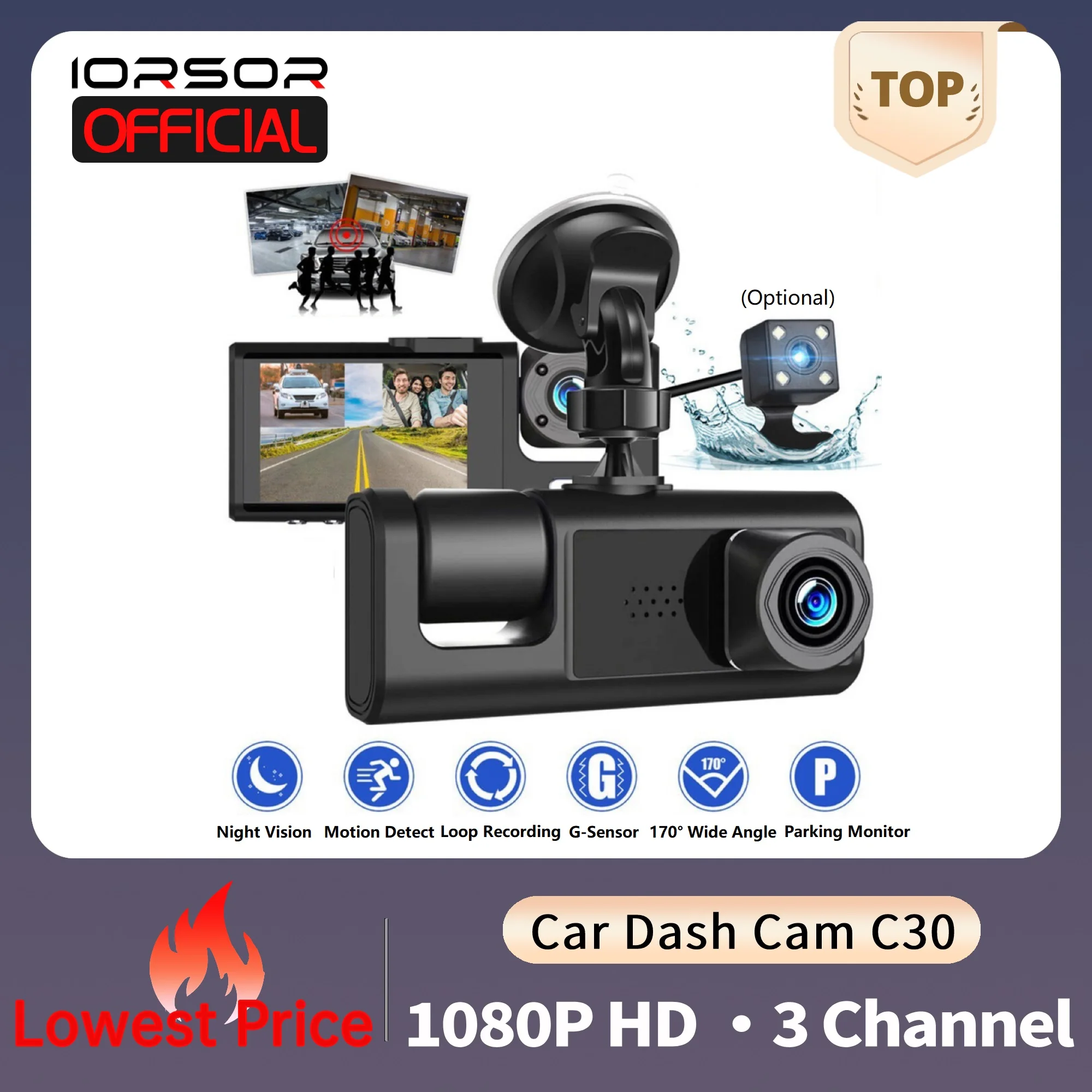 Dash Cam for Cars Front and Rear 3 Camera Voiture Dvr Mini Dashcam 24h Parking Monitor Video Kamera Samochodowa Rejestrator Dvrs
Dash Cam for Cars Front and Rear 3 Camera Voiture Dvr Mini Dashcam 24h Parking Monitor Video Kamera Samochodowa Rejestrator Dvrs
