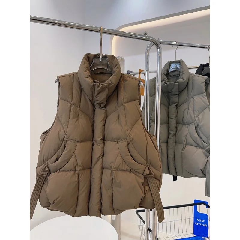 down Vest Women's Short Outer Wear 2023 New 90 White Duck down Thick Loose Stand Collar Winter down Jacket
down Vest Women's Short Outer Wear 2023 New 90 White Duck down Thick Loose Stand Collar Winter down Jacket