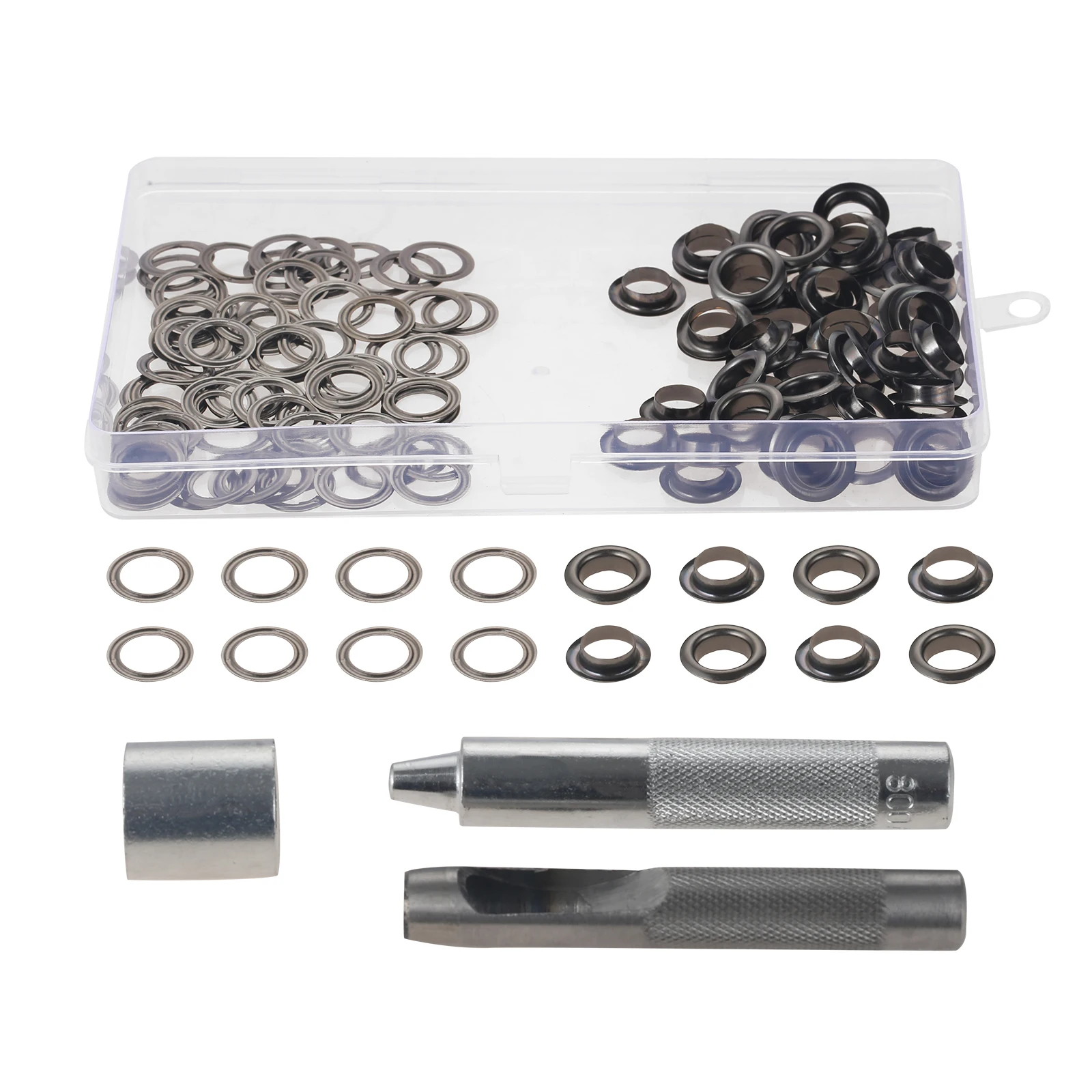 Grommet Tool Kit Brass Eyelets Setting Tools for Repairing Canvas Tarps Tents Pool Coverings Shoelaces Clothing Crafts Projects
Grommet Tool Kit Brass Eyelets Setting Tools for Repairing Canvas Tarps Tents Pool Coverings Shoelaces Clothing Crafts Projects