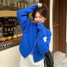Anbenser Women's Cardigan Knitted Jacket Stand Coller Spring Autumn Korean All-Match Slim Sweater Large Size Cardigans
Anbenser Women's Cardigan Knitted Jacket Stand Coller Spring Autumn Korean All-Match Slim Sweater Large Size Cardigans