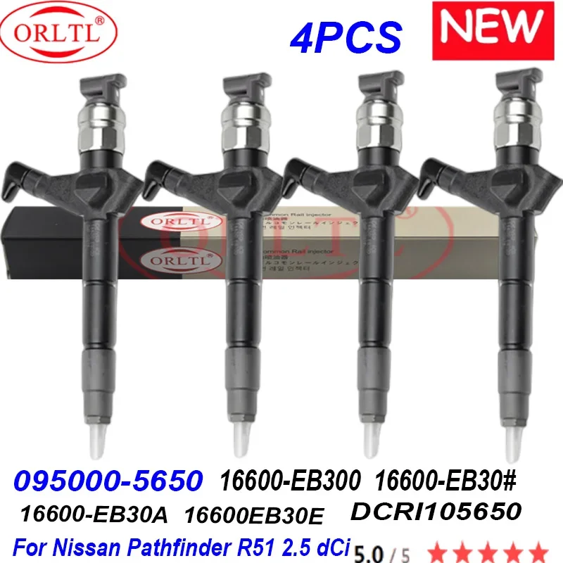 

4PC Diesel Injector 095000-5650 16600-EB300 16600-EB30# 16600-EB30A 16600EB30E DCRI105650 FOR Nissan Pathfinder R51 2.5 dCi