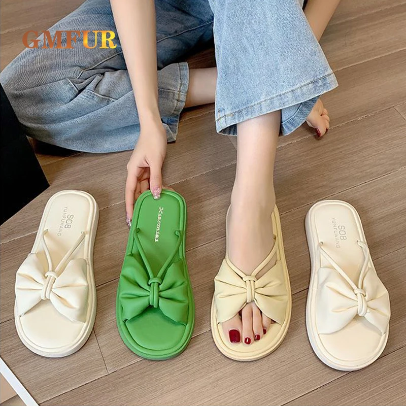 Summer Fashion Bowknot Slippers For Women Indoor Outdoor Flip Flops Beach Shoe Home Non-slip Platform Soft Soled Casual Sandals
Summer Fashion Bowknot Slippers For Women Indoor Outdoor Flip Flops Beach Shoe Home Non-slip Platform Soft Soled Casual Sandals