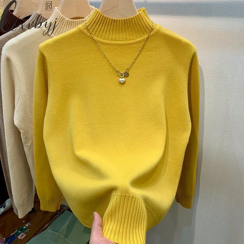 Casual Basic Sweater Women Solid Mock Neck Knitted Pullover Oversized Long Sleeve Knitwear Top All Match Autumn Winter Jumper
Casual Basic Sweater Women Solid Mock Neck Knitted Pullover Oversized Long Sleeve Knitwear Top All Match Autumn Winter Jumper