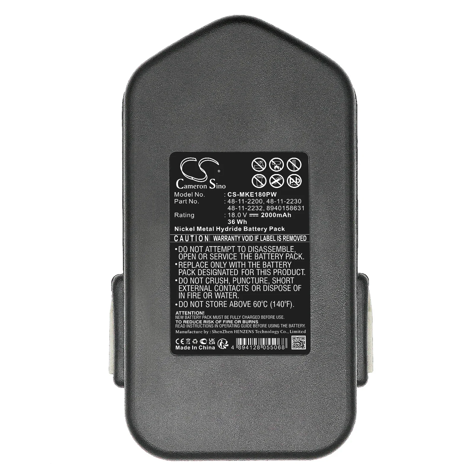 CS 2000mAh Battery For Milwaukee 48-11-2200 48-11-2230 48-11-2232 BBM 18 STX BDSE 18 STX BDSE 18 T Super Torque BSB 18STX
CS 2000mAh Battery For Milwaukee 48-11-2200 48-11-2230 48-11-2232 BBM 18 STX BDSE 18 STX BDSE 18 T Super Torque BSB 18STX