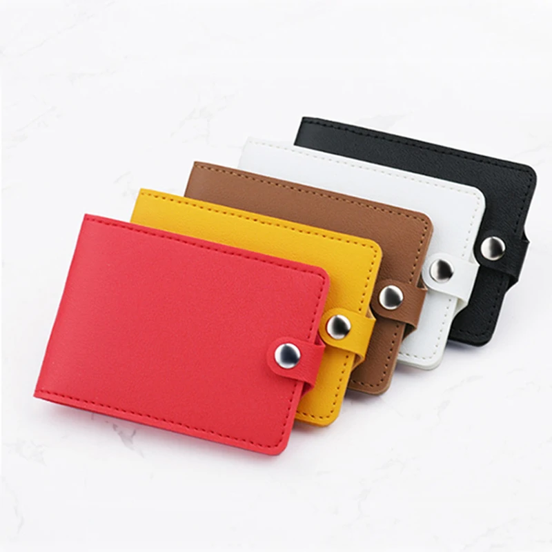 

2/4/6Card Slots Snap On Auto Driver License Holder Leather Cover For Car Driving Documents Business ID Certificate Wallet Card