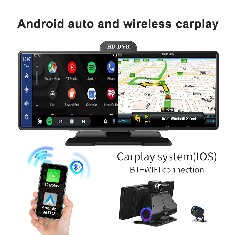 10.26" Car DVR Carplay/Android AUTO smart screen driving recorder voice-activated mobile phone screen navigation center Audio
10.26" Car DVR Carplay/Android AUTO smart screen driving recorder voice-activated mobile phone screen navigation center Audio