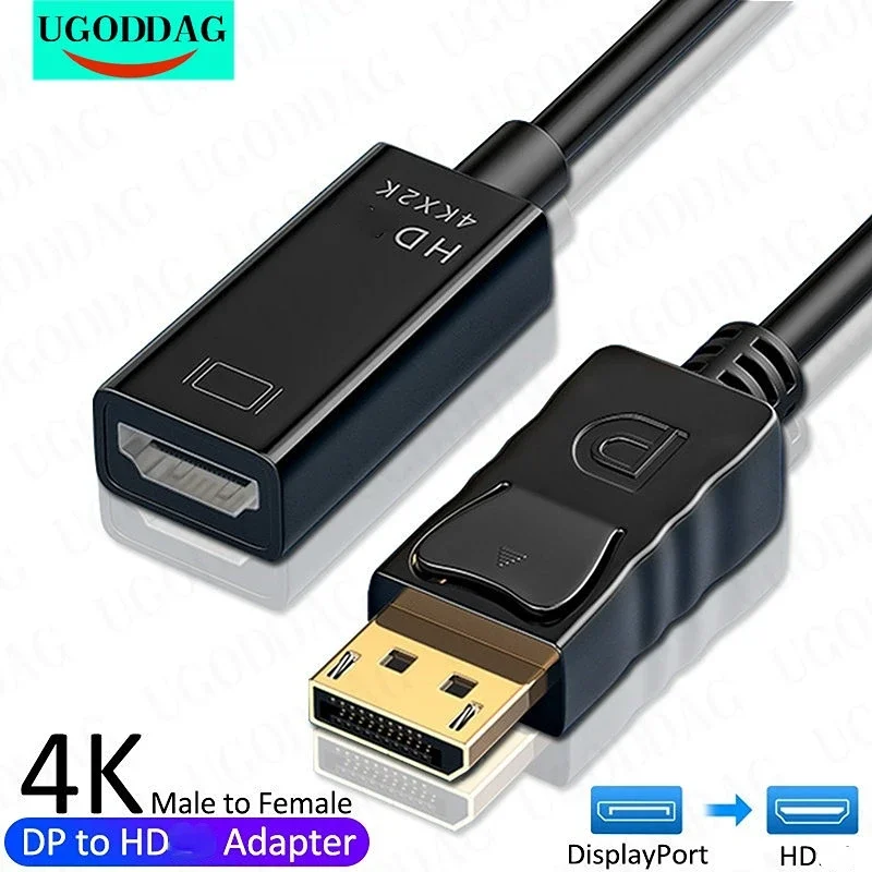 4K DisplayPort DP to HDMI-compatible Adapter Cable DisplayPort Male to HDTV Female Cord Adapter DP Converter For PC TV Projector
4K DisplayPort DP to HDMI-compatible Adapter Cable DisplayPort Male to HDTV Female Cord Adapter DP Converter For PC TV Projector