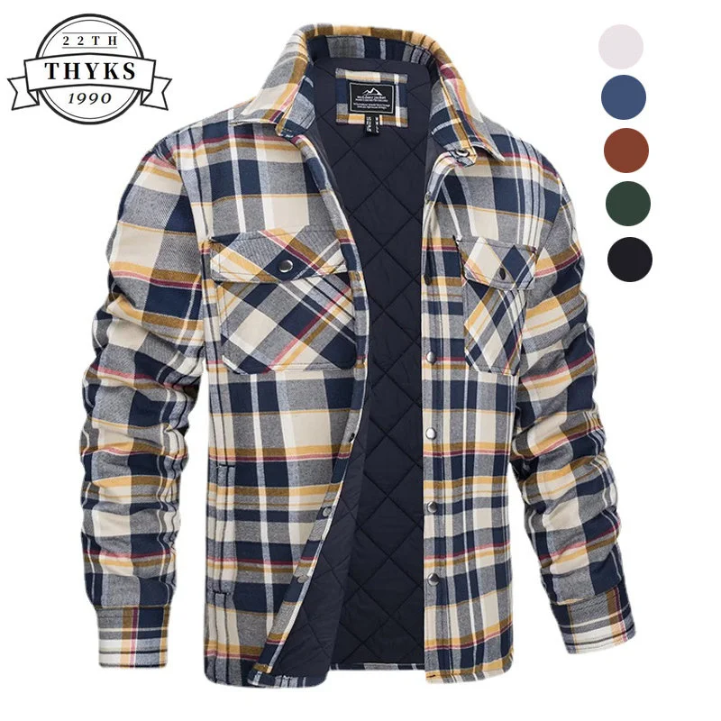 Winter Plaid Flannel Jacket Men Cotton Turndown Collar Long Sleeve Thickened Shirts Fashion Loose Quilted Lined Warm Coats Male
Winter Plaid Flannel Jacket Men Cotton Turndown Collar Long Sleeve Thickened Shirts Fashion Loose Quilted Lined Warm Coats Male