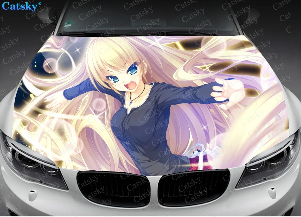 

Anime Girl Car Hood Sticker,Sword Car Hood Decoration, Hood Protection Cover, Vinyl Car Sticker, Custom Side Sticker Car Decals