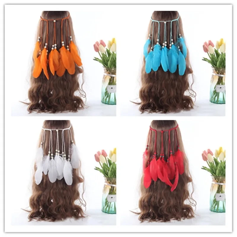 Ethnic style headdress Gypsy Indian headdress with feathered headband Bohemian headdress
Ethnic style headdress Gypsy Indian headdress with feathered headband Bohemian headdress