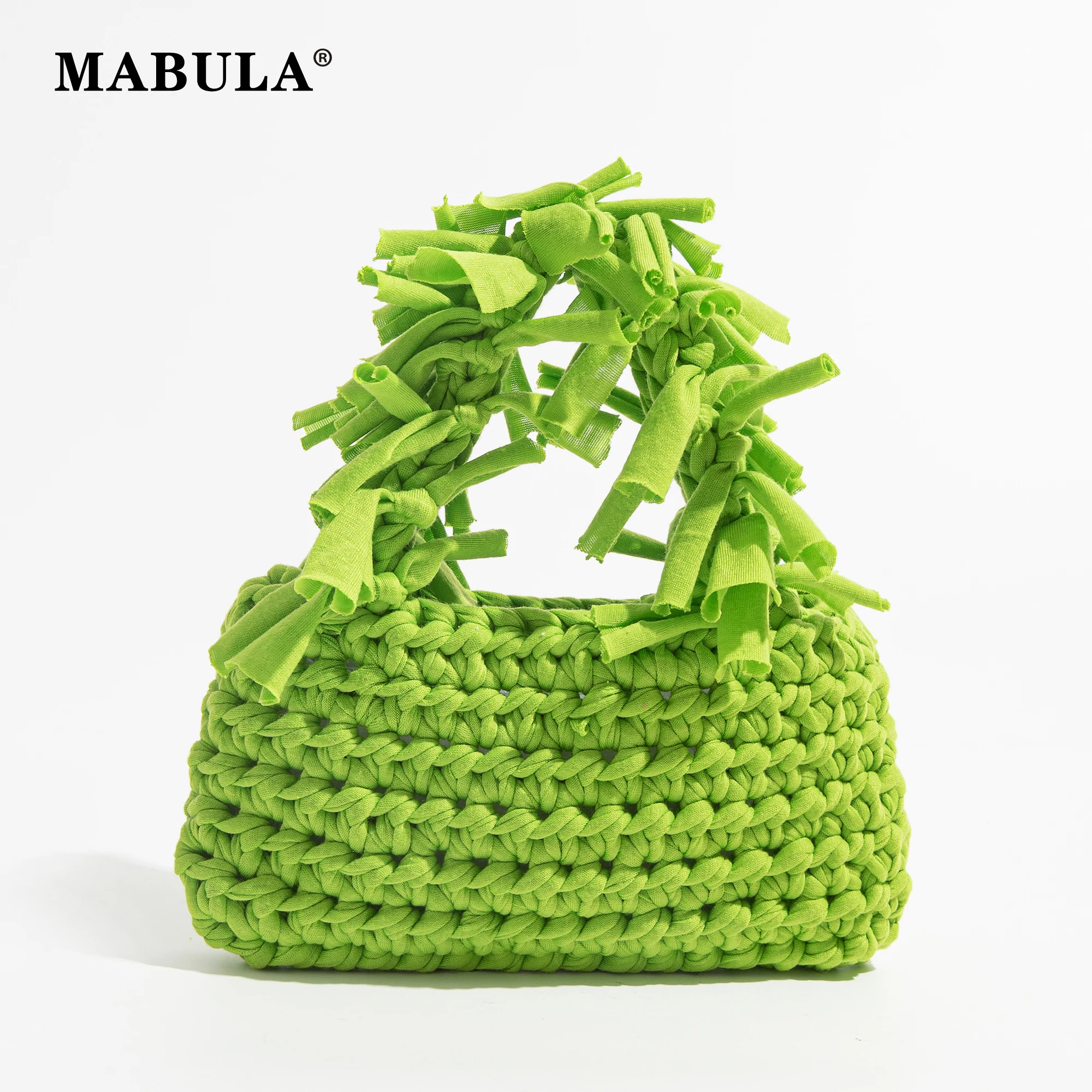 MABULA Korean Cotton Knitting Top Handle Purses for Woman Tassel Handwoven Mini Crochet Phone Bag Fashion Summer Beach Handbag
MABULA Korean Cotton Knitting Top Handle Purses for Woman Tassel Handwoven Mini Crochet Phone Bag Fashion Summer Beach Handbag
