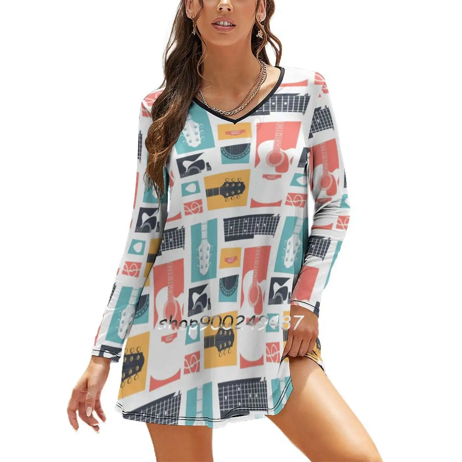 Guitar Collage Dresses For Women A-Line Korea Style Slim Long Sleeve Dress Acoustic Guitar Collage Pattern Shape Music Indie
Guitar Collage Dresses For Women A-Line Korea Style Slim Long Sleeve Dress Acoustic Guitar Collage Pattern Shape Music Indie