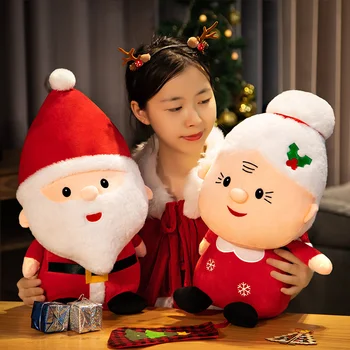 귀여운 산타 클로스 눈사람 엘크 할머니 플러시 장난감, 크리스마스 장식 인형, 부드러운 봉제 인형, 아기 어린이 선물, 23-50cm