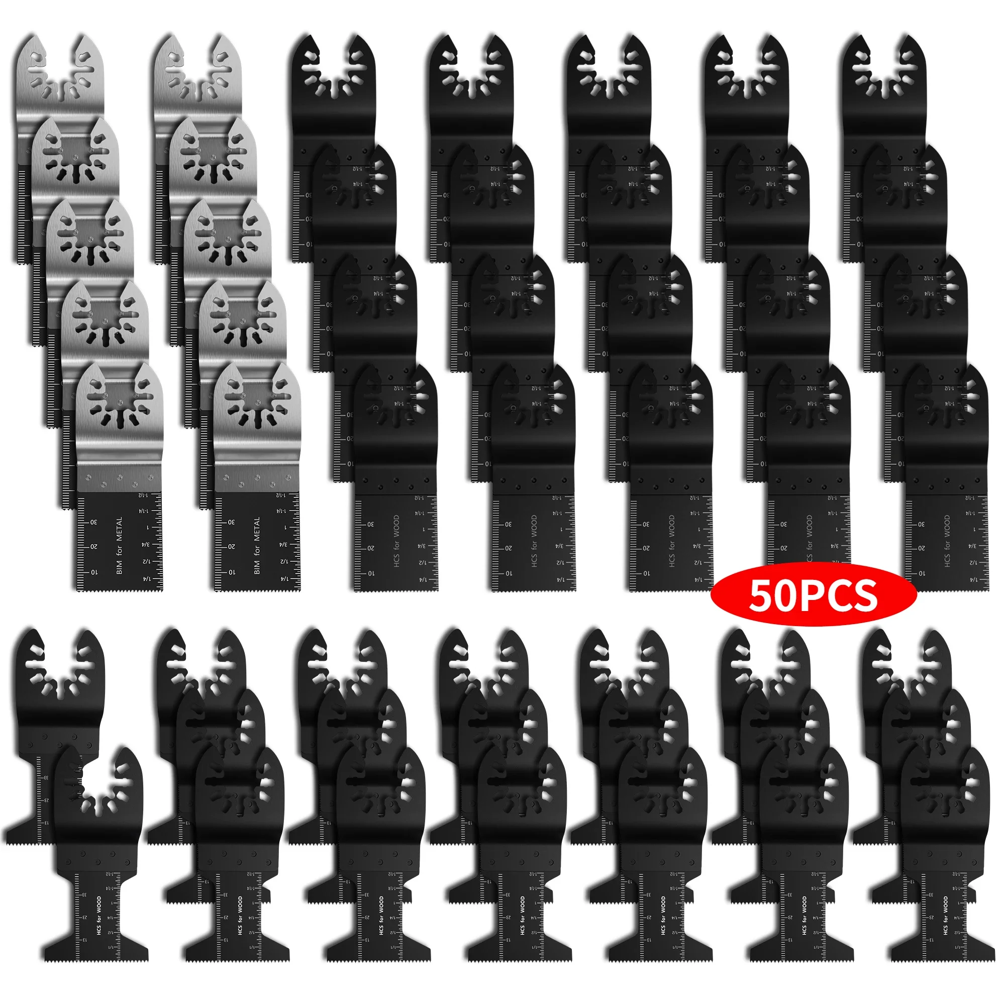 50Pcs Multitool Blades 35mm/45mm HCS Oscillating Saw Slades 35mm Universal Bi-metal Oscillating Blades Power Tool Accessories
50Pcs Multitool Blades 35mm/45mm HCS Oscillating Saw Slades 35mm Universal Bi-metal Oscillating Blades Power Tool Accessories