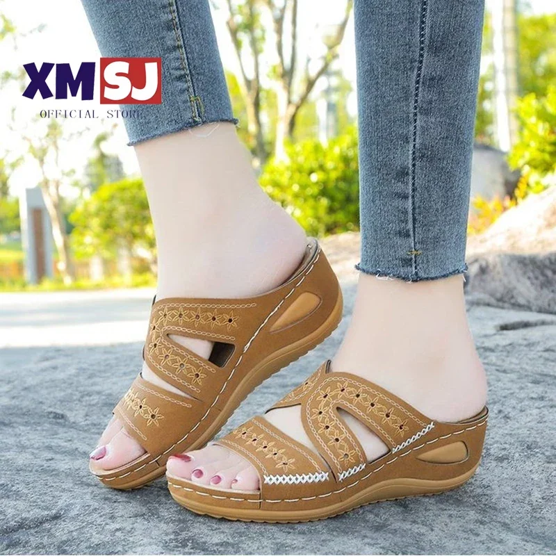 Women Wedge Sandals Premium Orthopedic Open Toe Sandals 2022 Summer Vintage Anti-slip Leather Casual Female Platform Retro Shoes
Women Wedge Sandals Premium Orthopedic Open Toe Sandals 2022 Summer Vintage Anti-slip Leather Casual Female Platform Retro Shoes