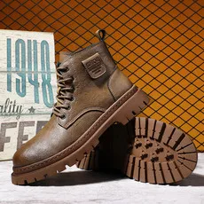 

Men's Martin Boots Tooling Motorcycle Leather Boots Winter British Style Retro Casual New Arrivals