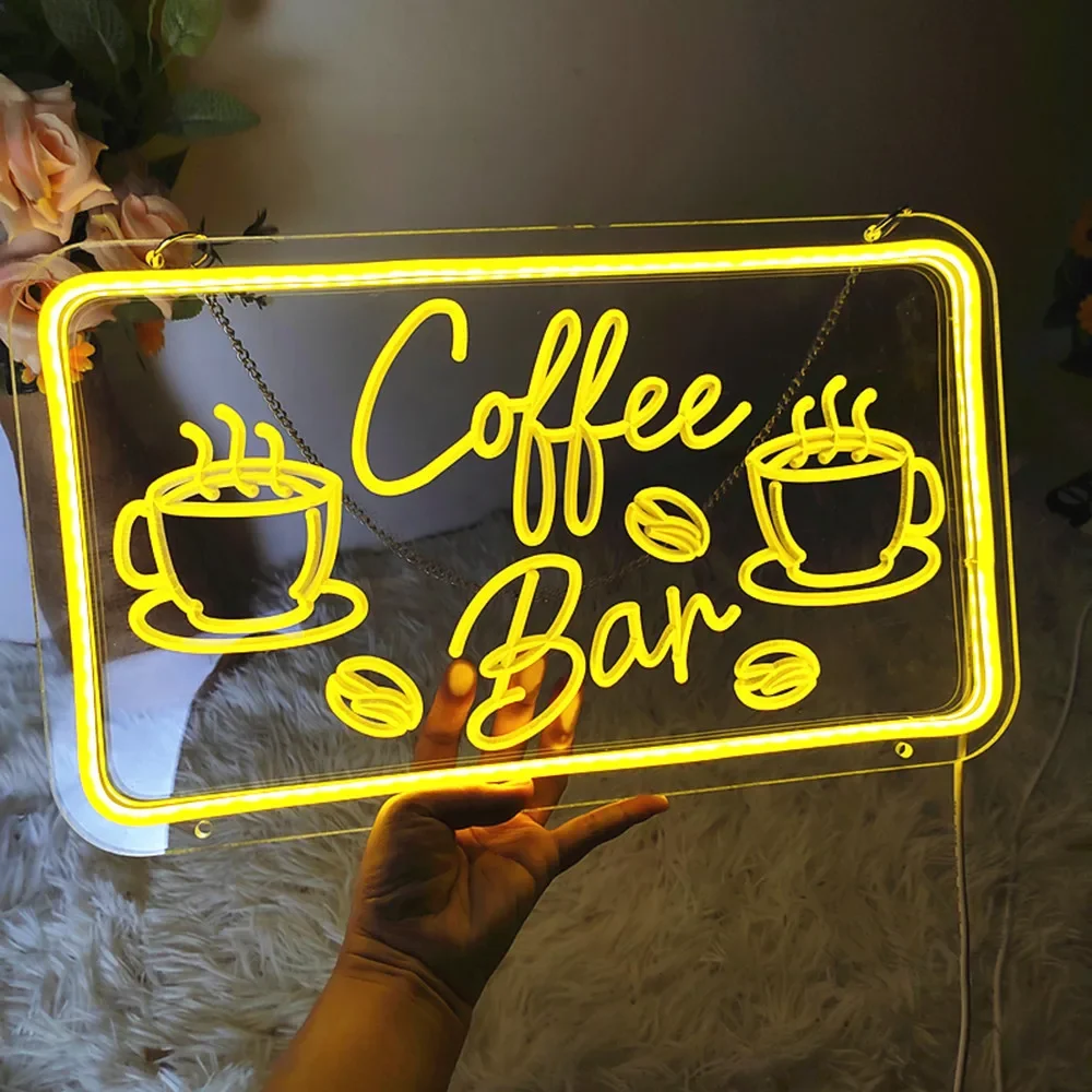 

Coffee Neon Sign for Wall Deco Adjustable Brightness Coffee Light Up Sign for Cafe Kitchen Restaurant Store Window Decorations