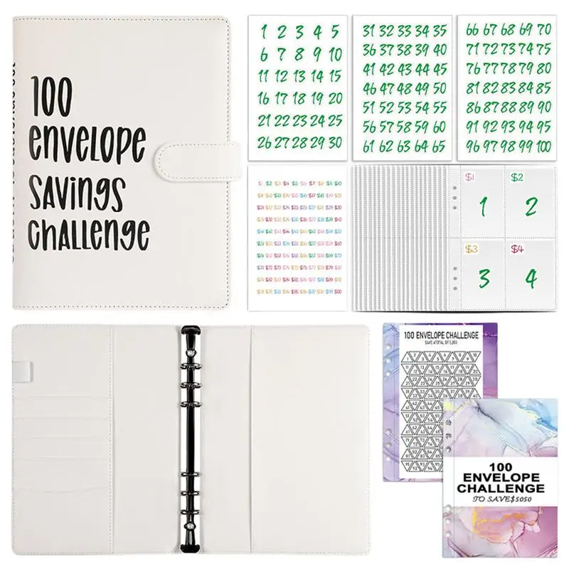 

100 Envelope Challenge Binder Savings Challenges Book With Envelopes Budget Book And Planner Money Envelopes For Cash Budget