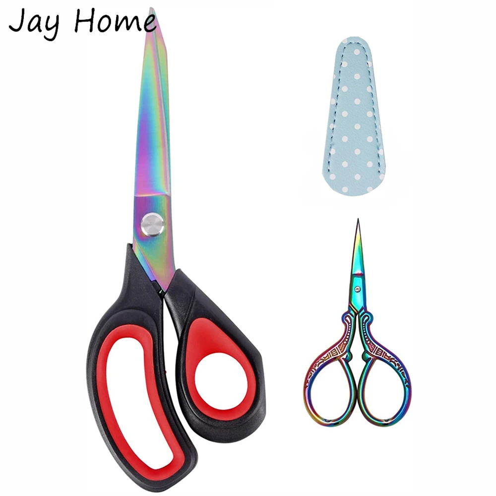 Heavy Duty 9.5" Fabric Cutting Tailor Scissors All Purpose Titanium Coating Sewing Scissors with DIY Craft Embroidery Scissors
Heavy Duty 9.5" Fabric Cutting Tailor Scissors All Purpose Titanium Coating Sewing Scissors with DIY Craft Embroidery Scissors